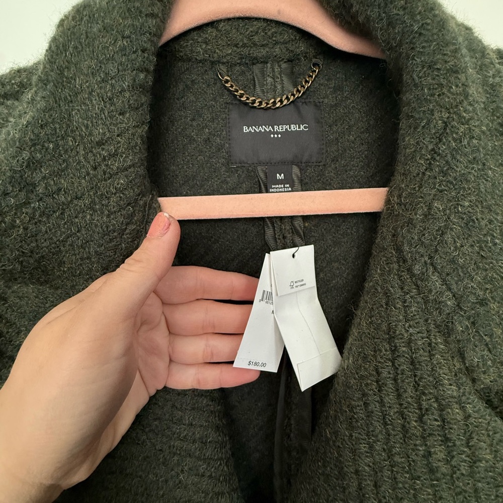 NWT Banana Republic Dark Green Trench Coat - Picture 3 of 5